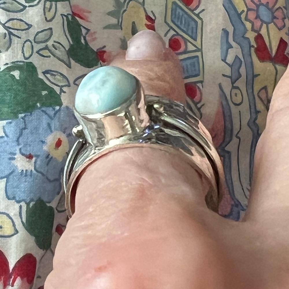 Larimar Hammered Ring - image 8